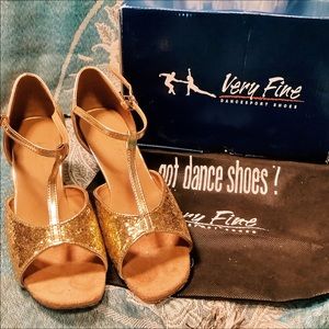 VeryFine Ballroom Dance Shoes - Gold T Strap